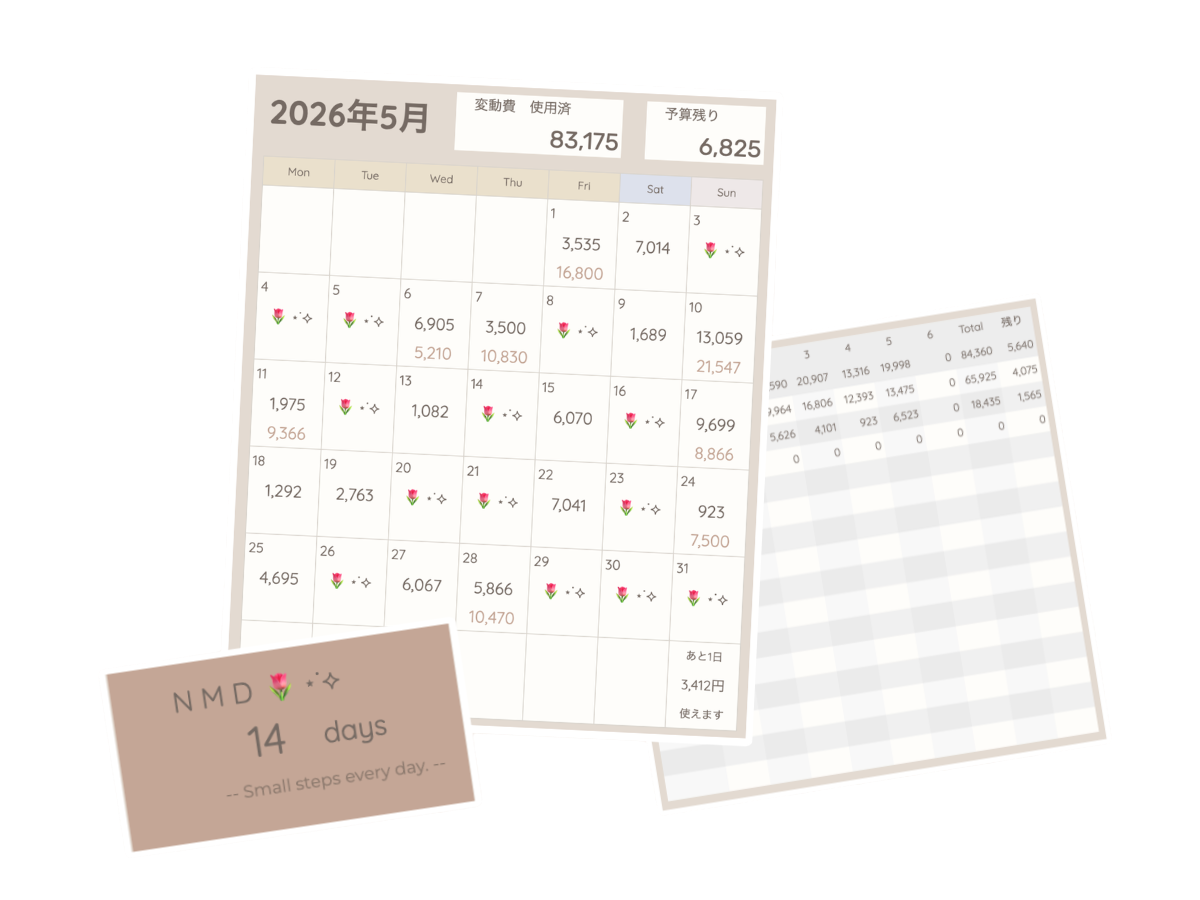 ふわり家計簿 ノーマネーDayカレンダーのイメージ